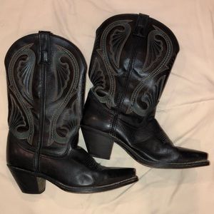 Women’s Laredo cowboy boots in black & teal